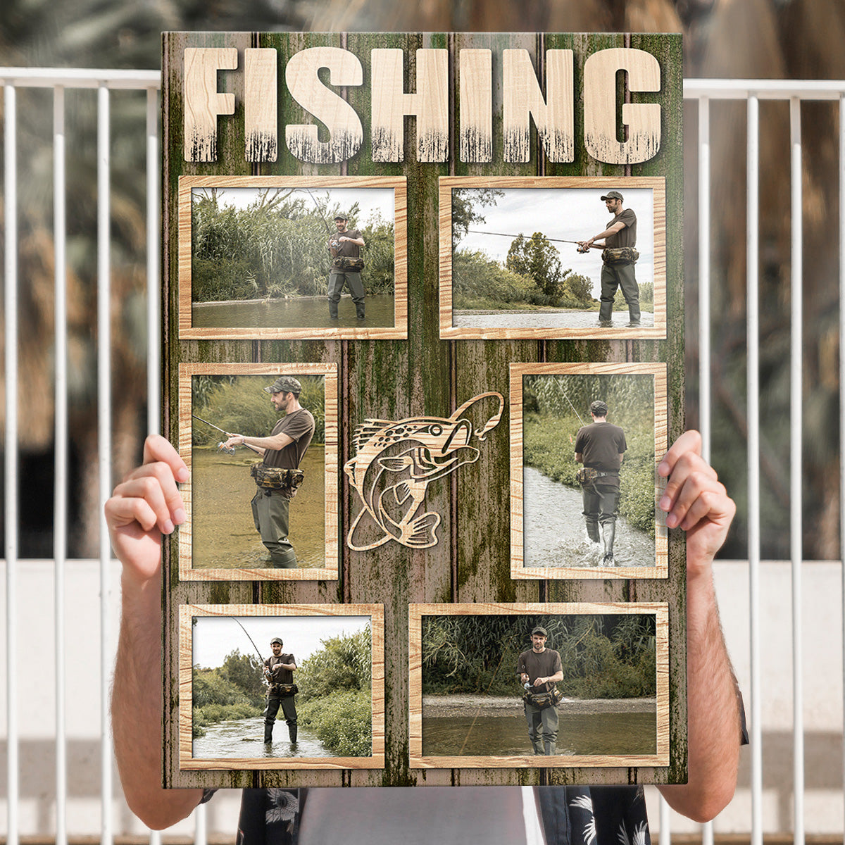 Personalized Custom Fishing Photo Canvas / Poster - Gift For Fishing Lovers