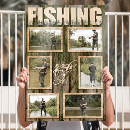 Personalized Custom Fishing Photo Canvas / Poster - Gift For Fishing Lovers