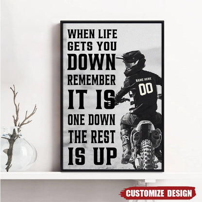 Ride Hard, Live Free: Personalized Motocross Wisdom Canvas / Poster - Essential for Racers
