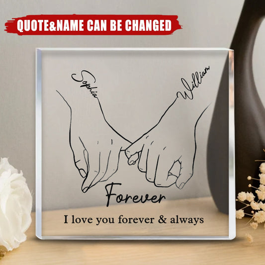 Personalized 'Forever & Always' Acrylic Plaque for Couples & Loved Ones