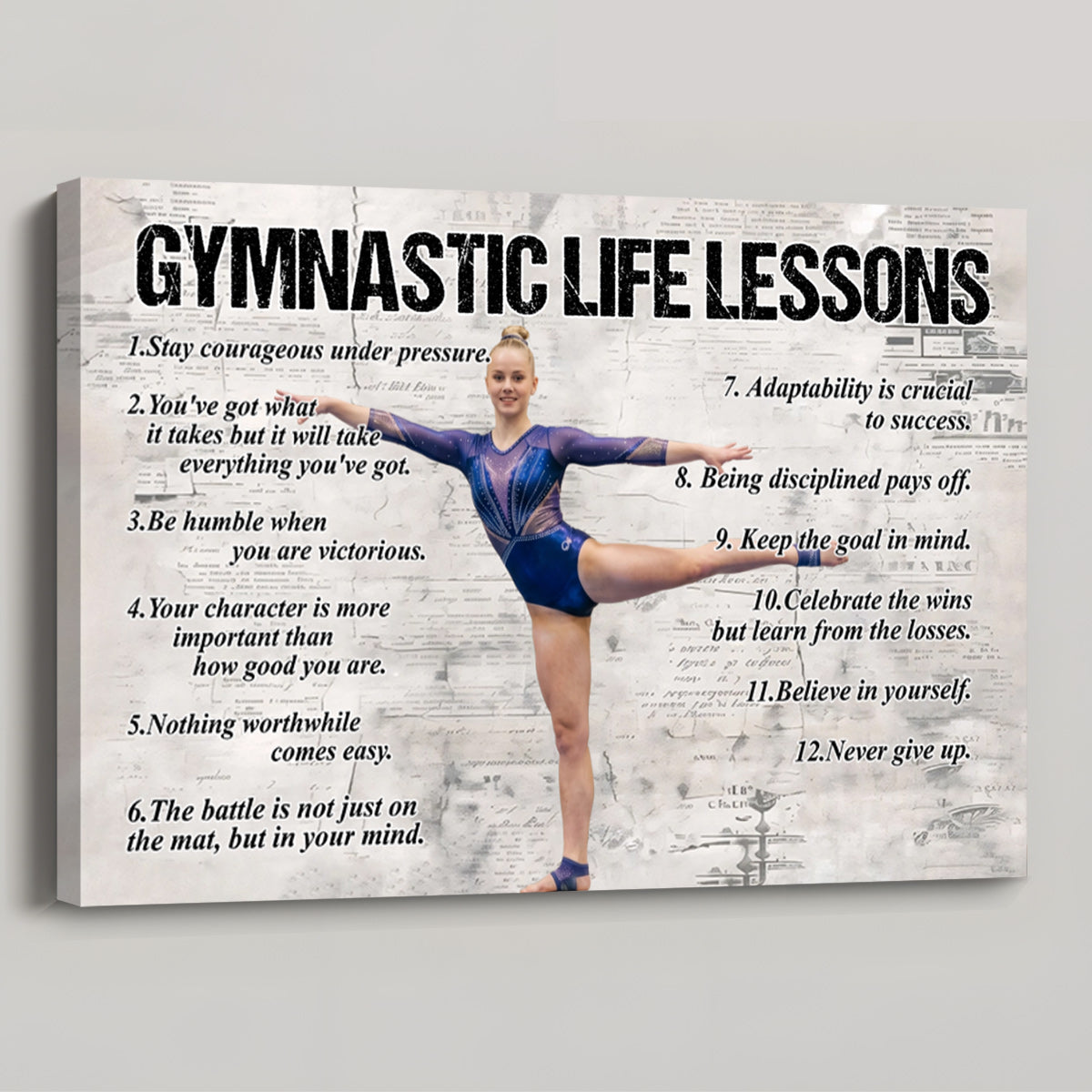 Personalized Gymnastics Life Lessons Girl Poster / Canvas - Gift for Gymnastics Lovers (Upload Your Photo)