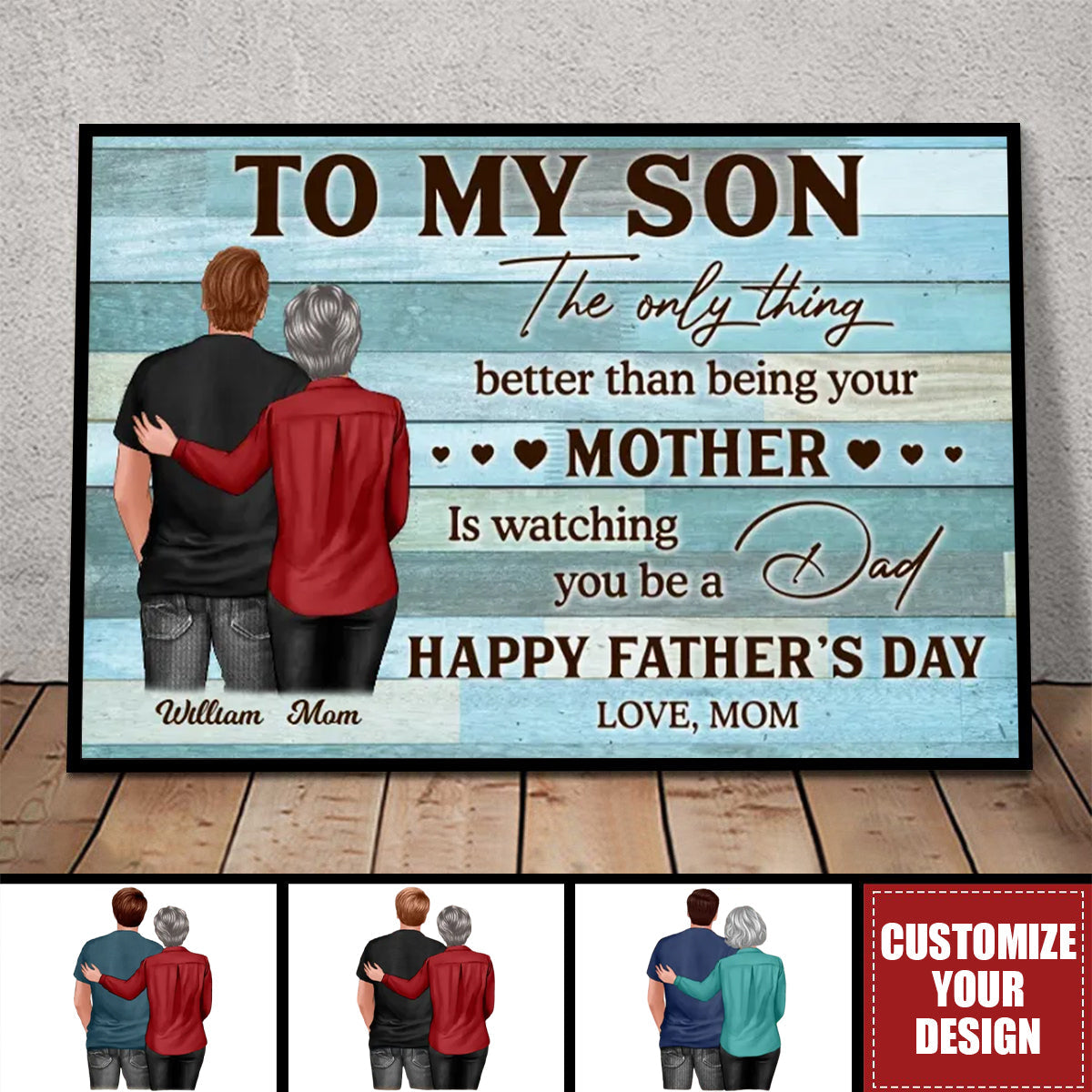 To My Son Happy Father’s Day - Personalized Poster / Canvas
