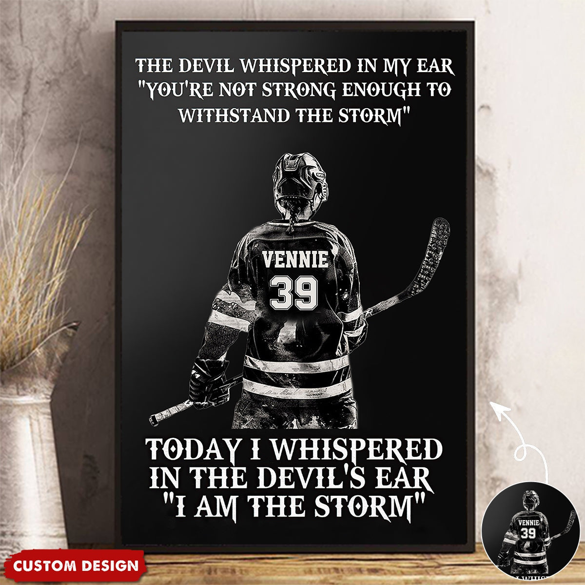 Personalized I Am The Storm Hockey Poster / Canvas - Custom Gift For Hockey Lovers