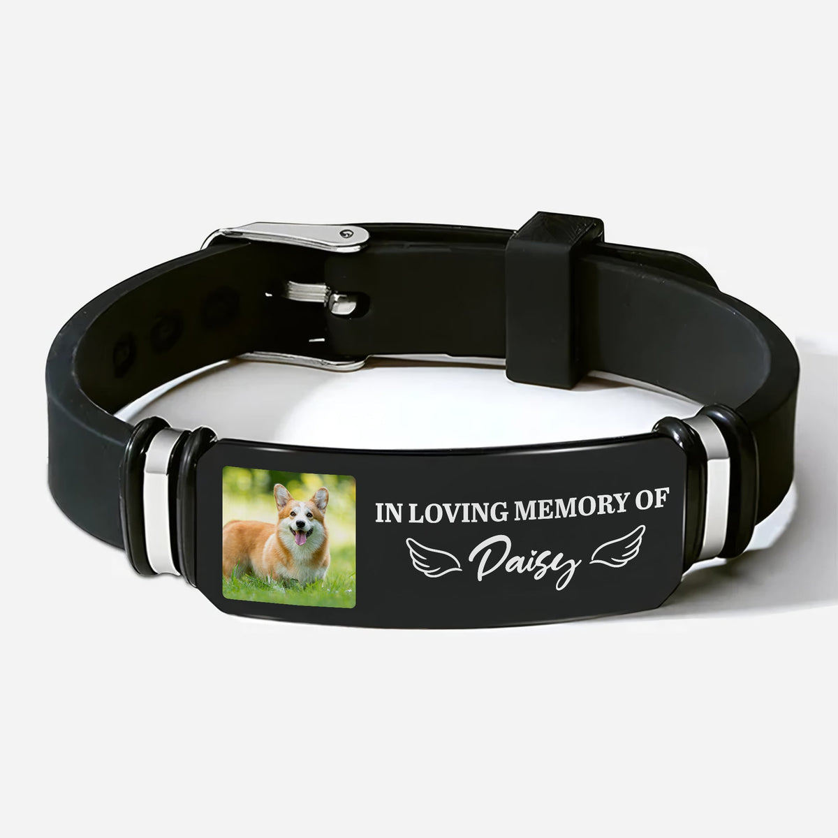 In Loving Memory Of Personalized Pet Memorial Bracelet - Custom Dog & Cat Photo Wristband Keepsake Gift