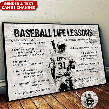 The Baseball Playbook for Life - Personalized Poster / Canvas