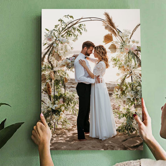 Personalized Photo Canvas: Custom Wedding & Anniversary Gift for Couples
