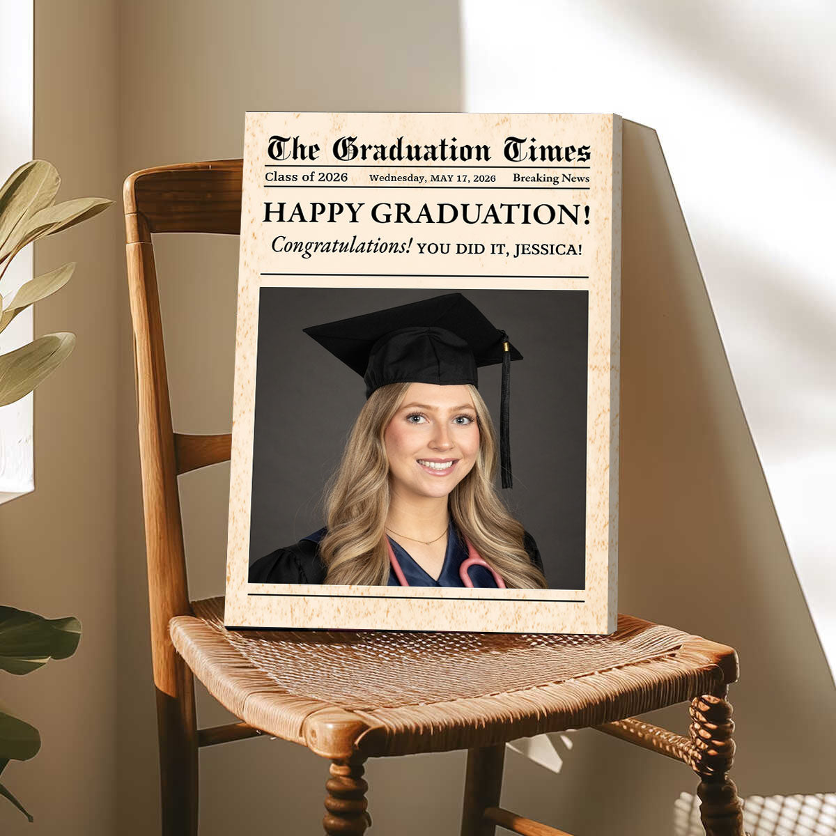 The Graduation Times - Personalized Canvas / Poster for Him or Her