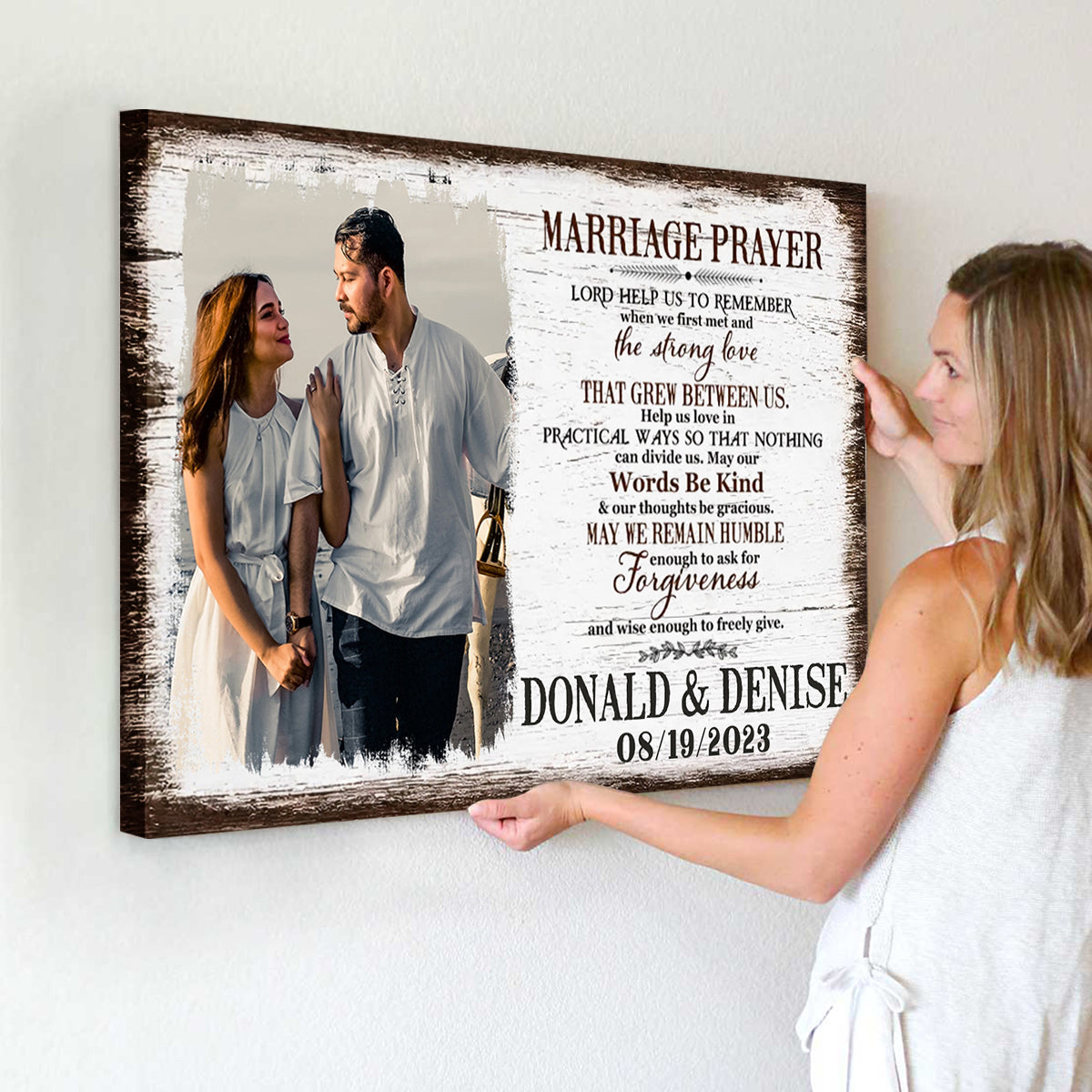 Personalized Marriage Prayer Canvas / Poster - Custom Photo Wedding Shower Gift