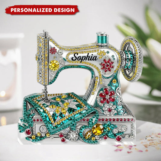 Personalized Shaped Acrylic Plaque - Sewing Gift for Mom, Grandma & Daughter