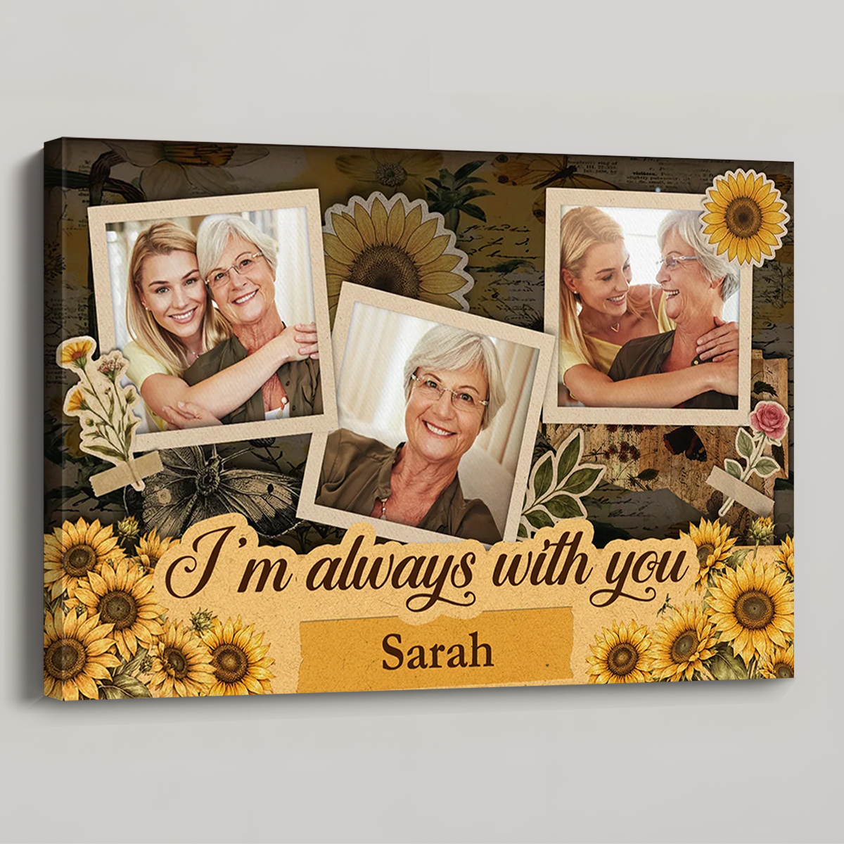 "I'm Always With You" Personalized Canvas / Poster - Custom Memorial Photo Gift for Family