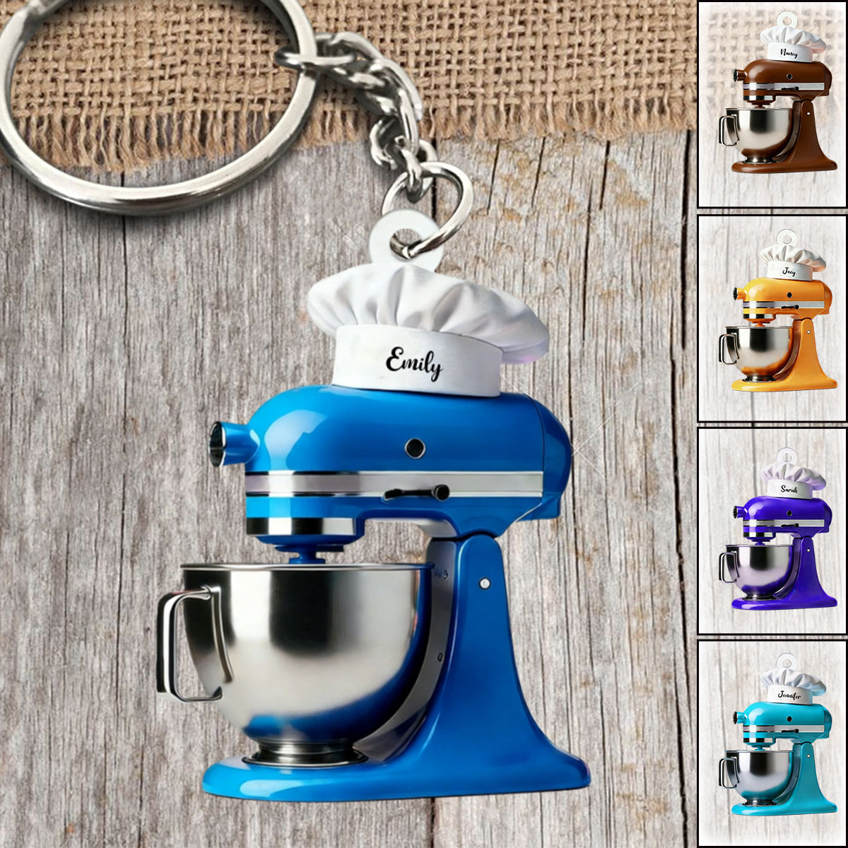 Personalized Cream Mixer Keychain - Baking Gift for Bakers
