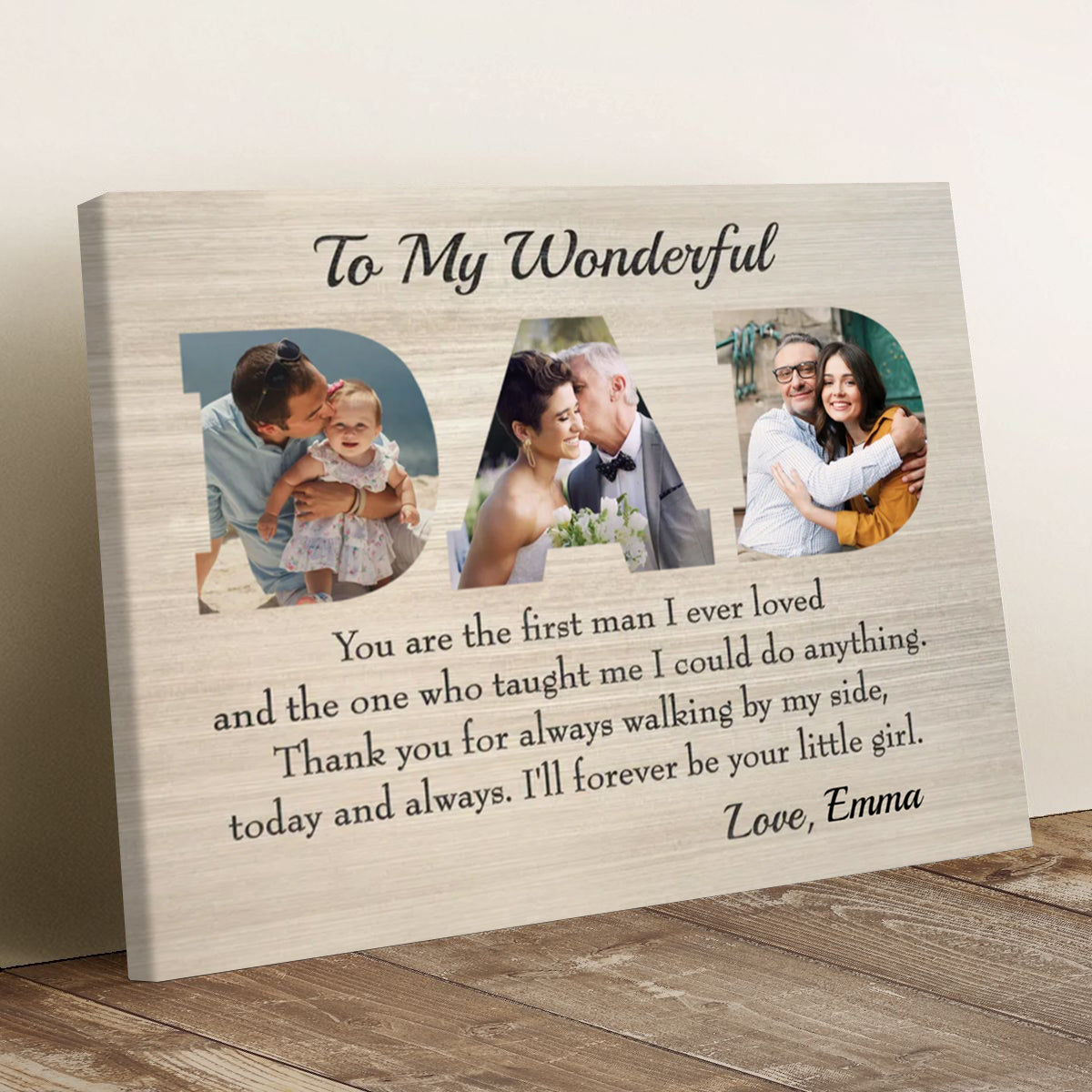 Personalized Dad Photo Canvas for Dad with personalized design details for meaningful gifting image 7