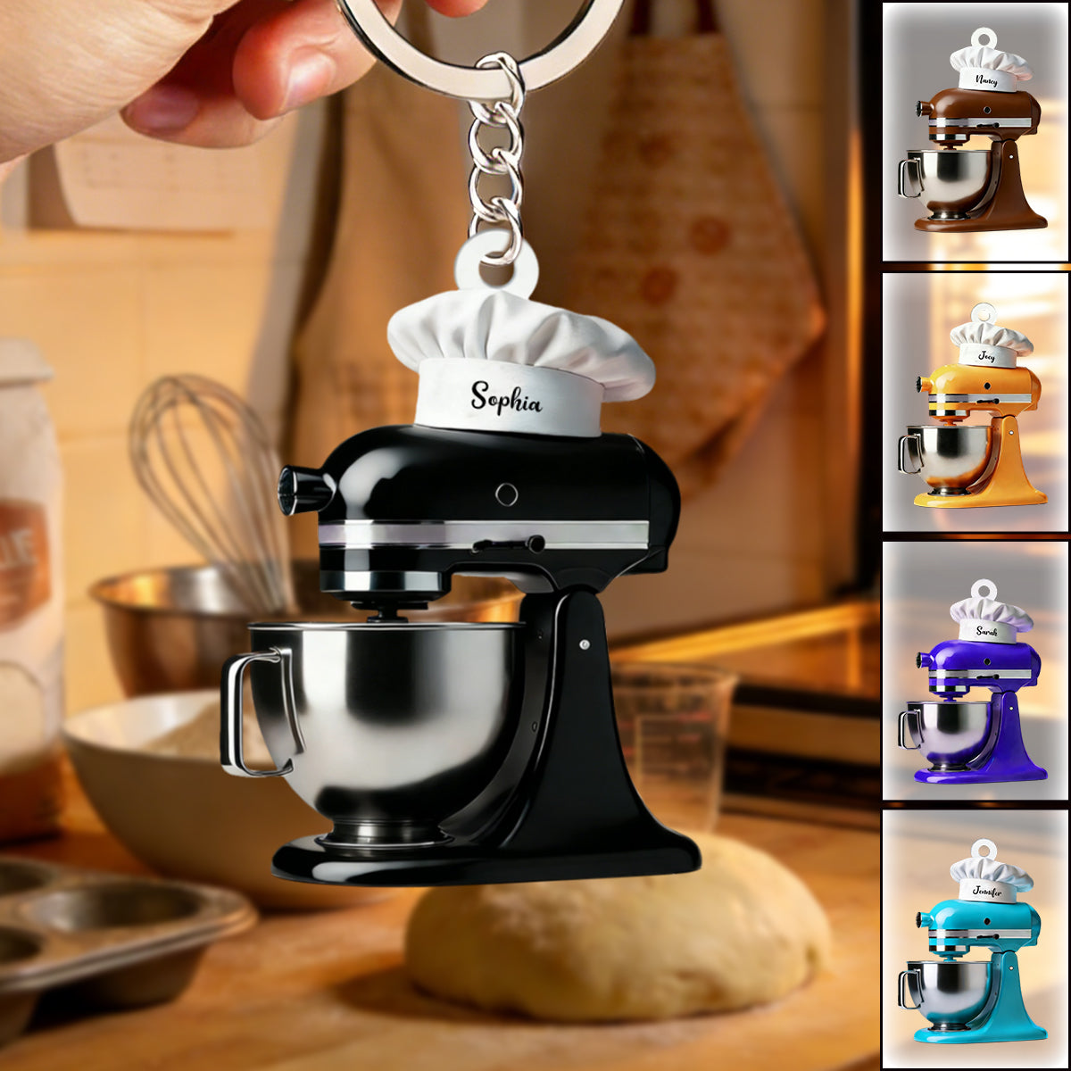 Personalized Cream Mixer Keychain - Baking Gift for Bakers