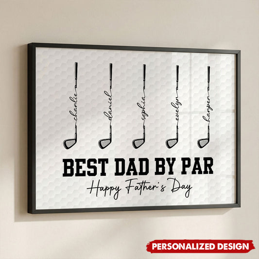Personalized Golf Poster for Dad with personalized design details for meaningful gifting