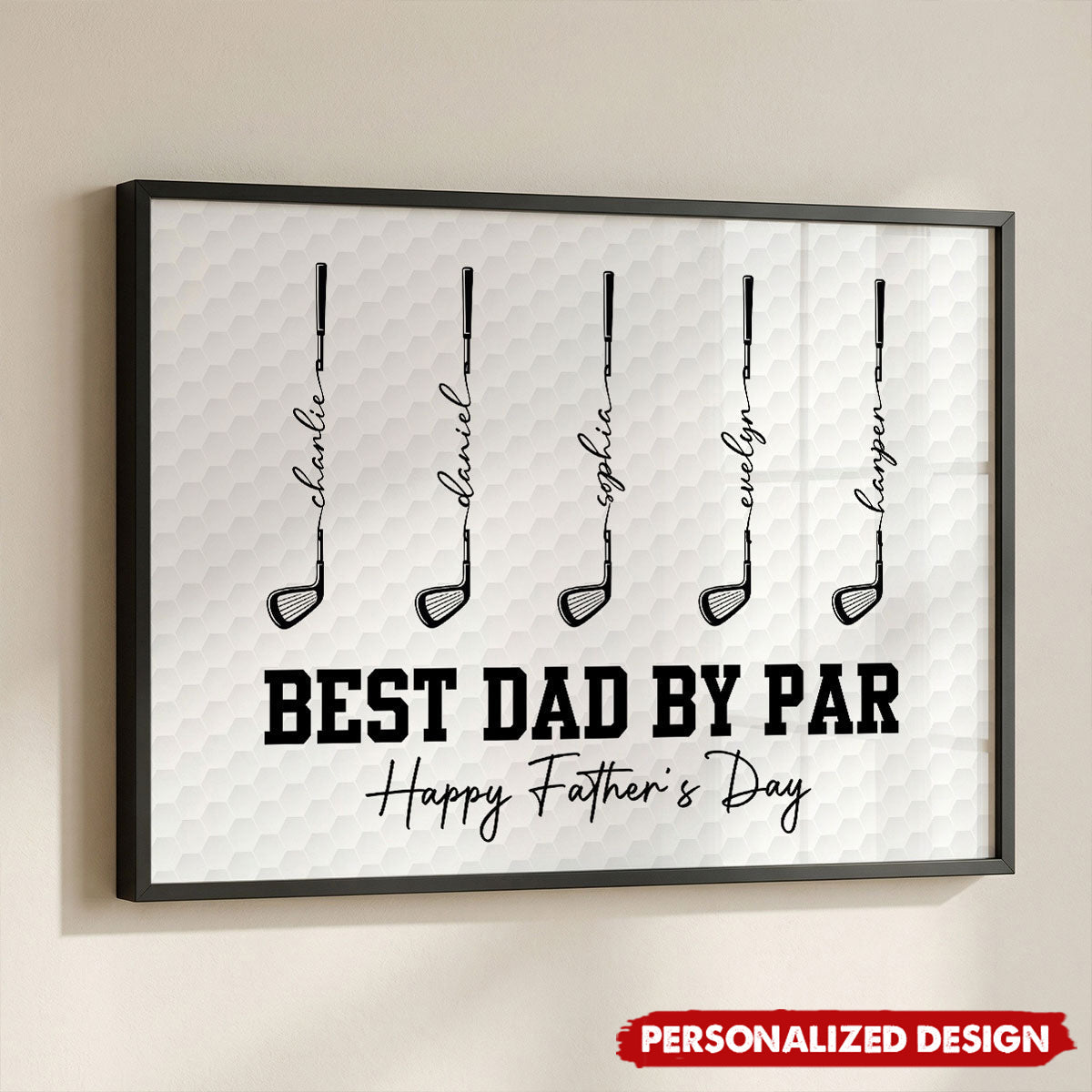 Personalized Golf Poster for Dad with personalized design details for meaningful gifting