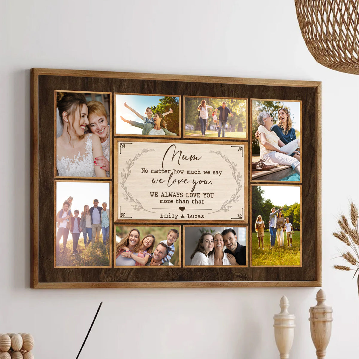 Personalized Mum Photo Collage Canvas / Poster - Thank You Gift For Mum