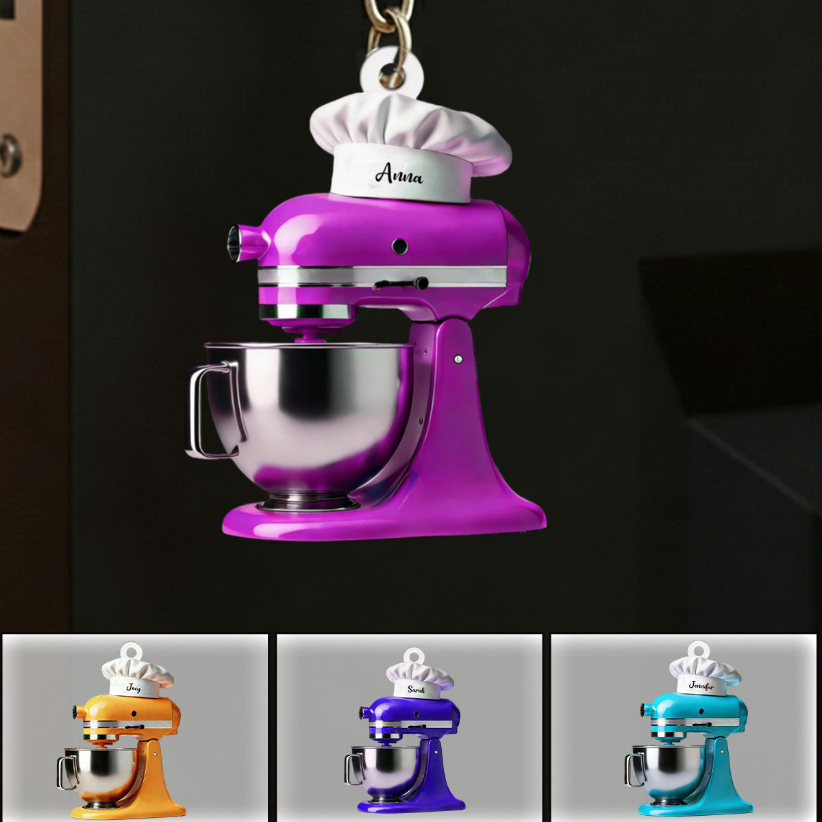 Personalized Cream Mixer Keychain - Baking Gift for Bakers