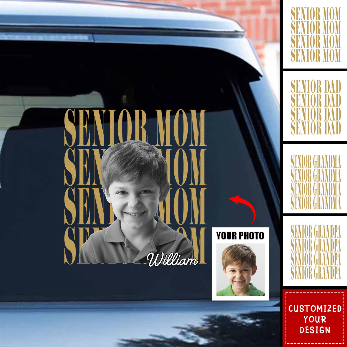 Vintage Senior Year Photo Decal - Personalized Graduation Sticker