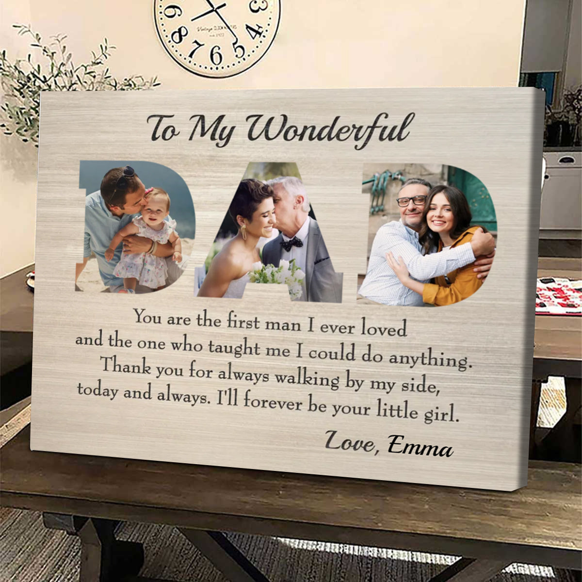 Personalized Dad Photo Canvas personalization view for Dad