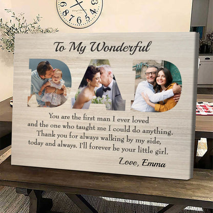 Personalized Dad Photo Canvas personalization view for Dad