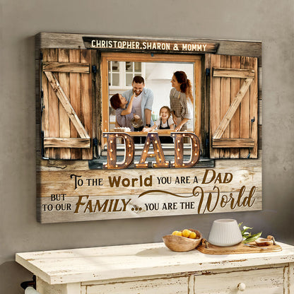Personalized Dad Photo Canvas personalization view for Dad