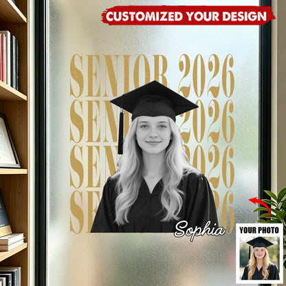 Vintage Senior Year Photo Decal - Personalized Graduation Sticker