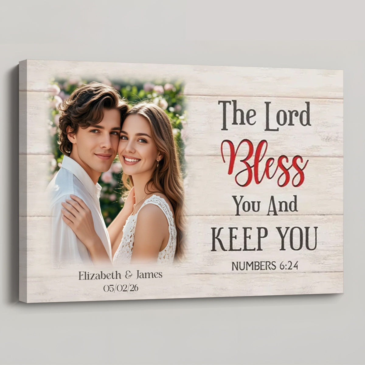 The Lord Bless You & Keep You - Personalized Custom Photo Christian Wall Art Canvas / Poster