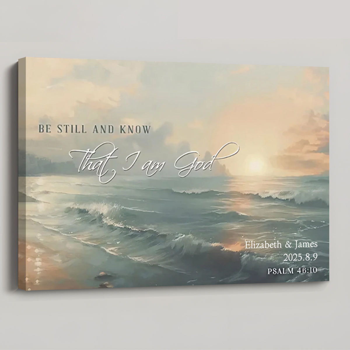 Be Still and Know Seascape -  Personalized Wall Art Canvas / Poster