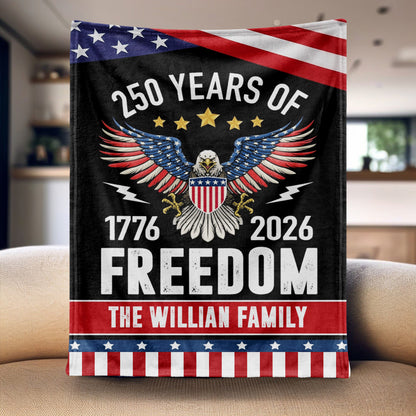 Custom Family Name Blanket - 250 Years of Freedom