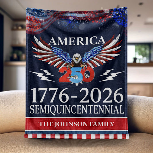 Patriotic 250th Anniversary Blanket - Celebrate Your Family’s Legacy with America’s History