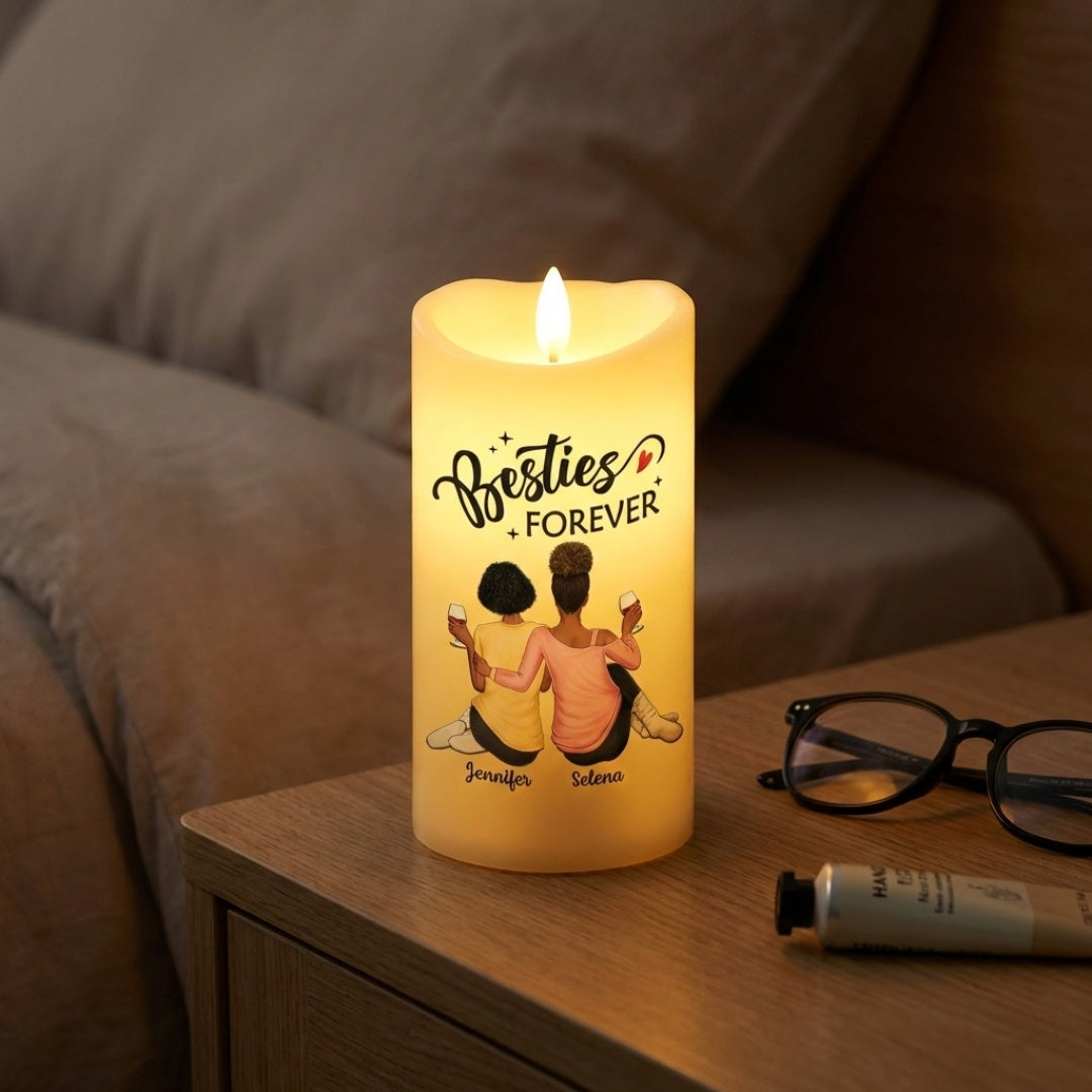 Our Memories Are Countless Our Friendship Is Endless - Personalized Flameless LED Candle