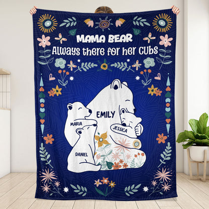 Mama Bear Always There For Her Cubs - Personalized Custom Blanket