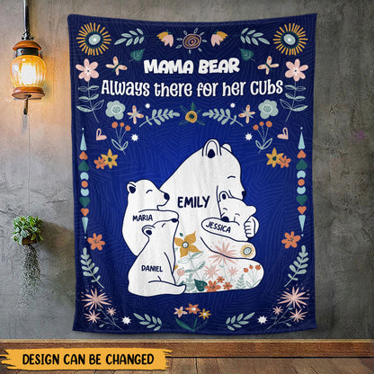 Mama Bear Always There For Her Cubs - Personalized Custom Blanket