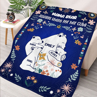 Mama Bear Always There For Her Cubs - Personalized Custom Blanket