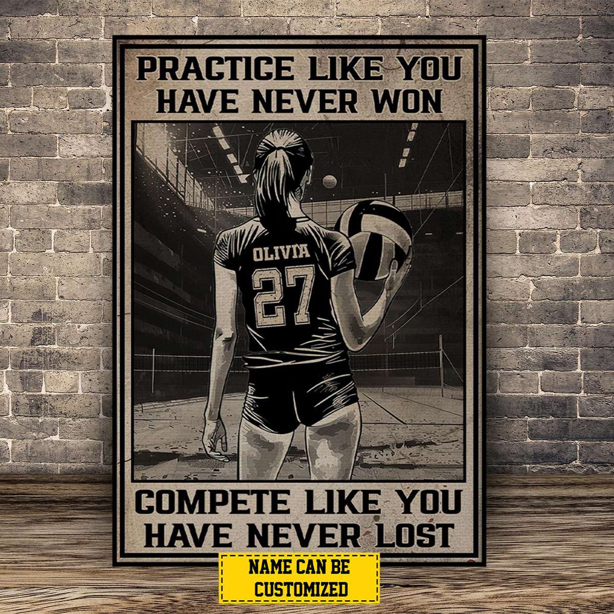 Personalized Volleyball Motivation Poster / Canvas - Gift For Volleyball Lover