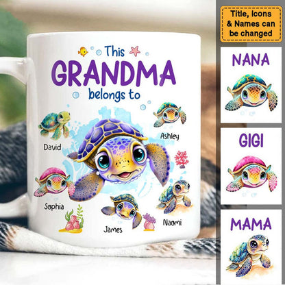 “This Grandma Belongs To” Personalized Mug - Custom Name Gift for Grandma