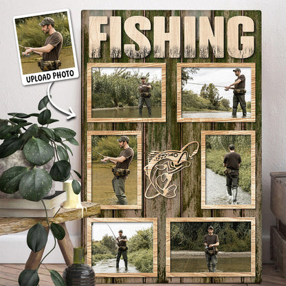 Personalized Custom Fishing Photo Canvas / Poster - Gift For Fishing Lovers