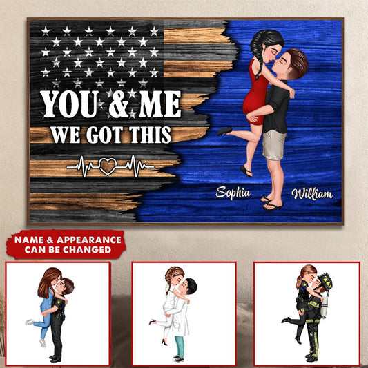 Custom 'You & Me, We Got This' Canvas Art for Hero Couples - Personalized Gift