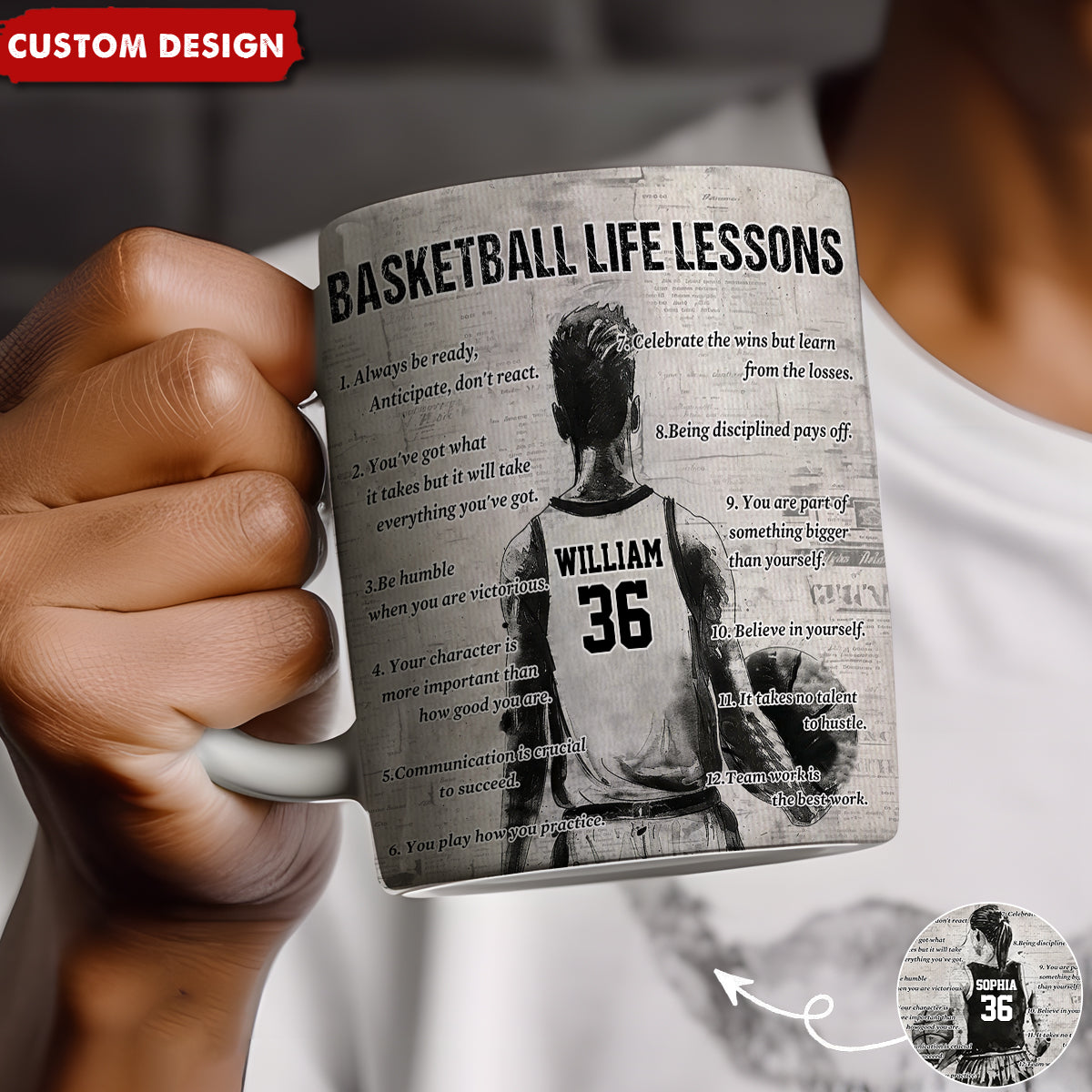 Personalized Basketball Life Lessons Mug - Gift For Basketball Lovers