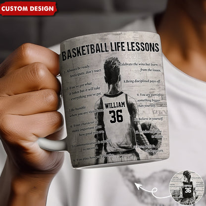 Personalized Basketball Life Lessons Mug - Gift For Basketball Lovers