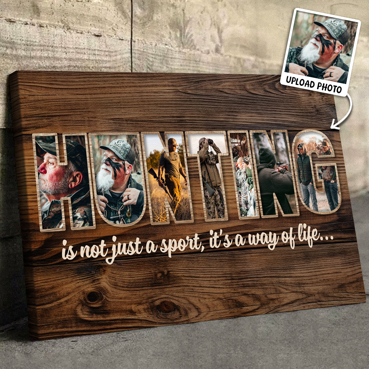 Personalized Deer Hunting Photo Collage Canvas / Poster - Customized Gift For Husband And Dad