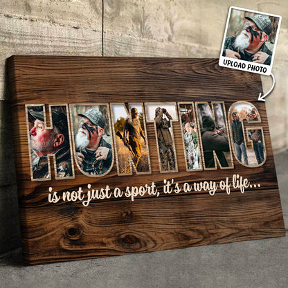Personalized Deer Hunting Photo Collage Canvas / Poster - Customized Gift For Husband And Dad