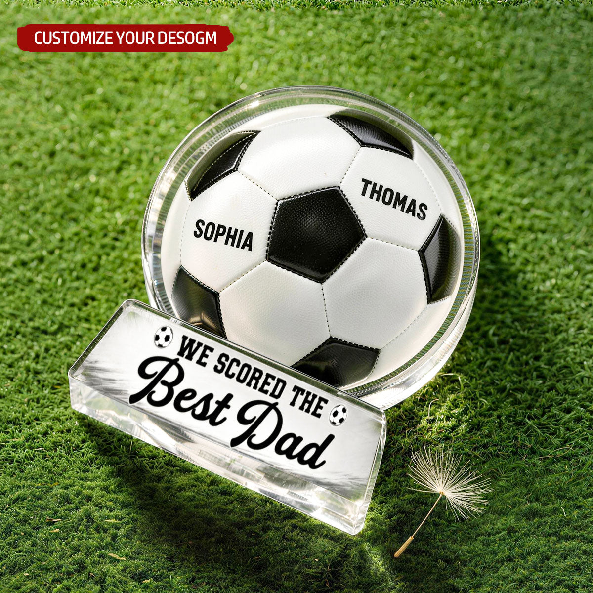 Personalized Soccer Dad Acrylic Plaque personalization view for Dad
