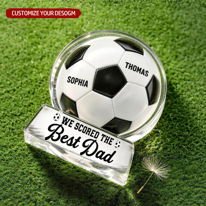 Personalized Soccer Dad Acrylic Plaque personalization view for Dad