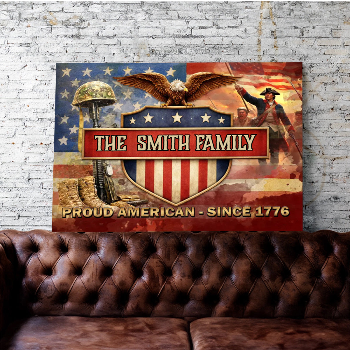 Personalized Family Name Canvas / Poster - Proud American Wall Art