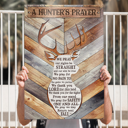 Personalized Customized Home Decor A Hunter's Prayer Canvas / Poster - Custom Gift For Family Members