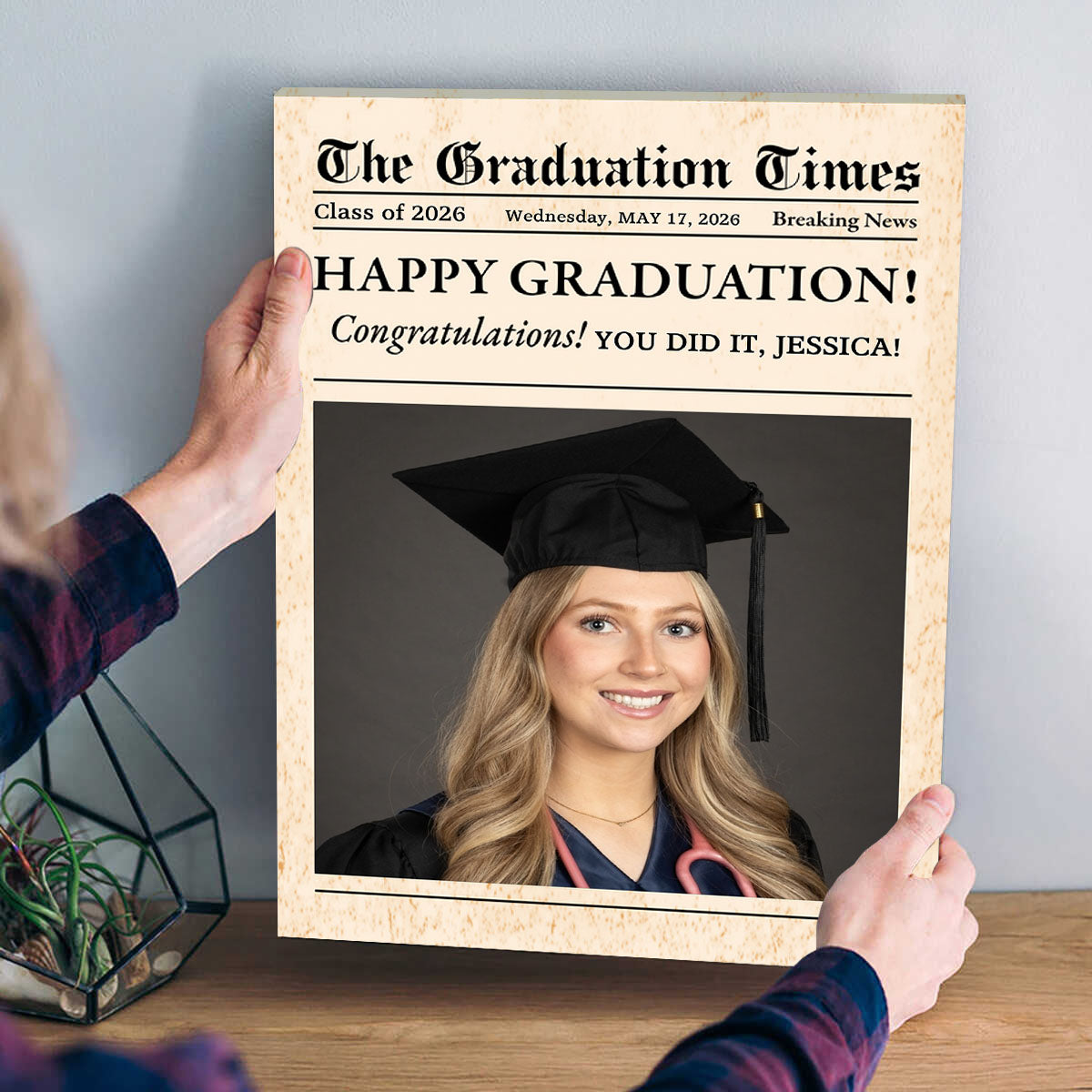 The Graduation Times - Personalized Canvas / Poster for Him or Her