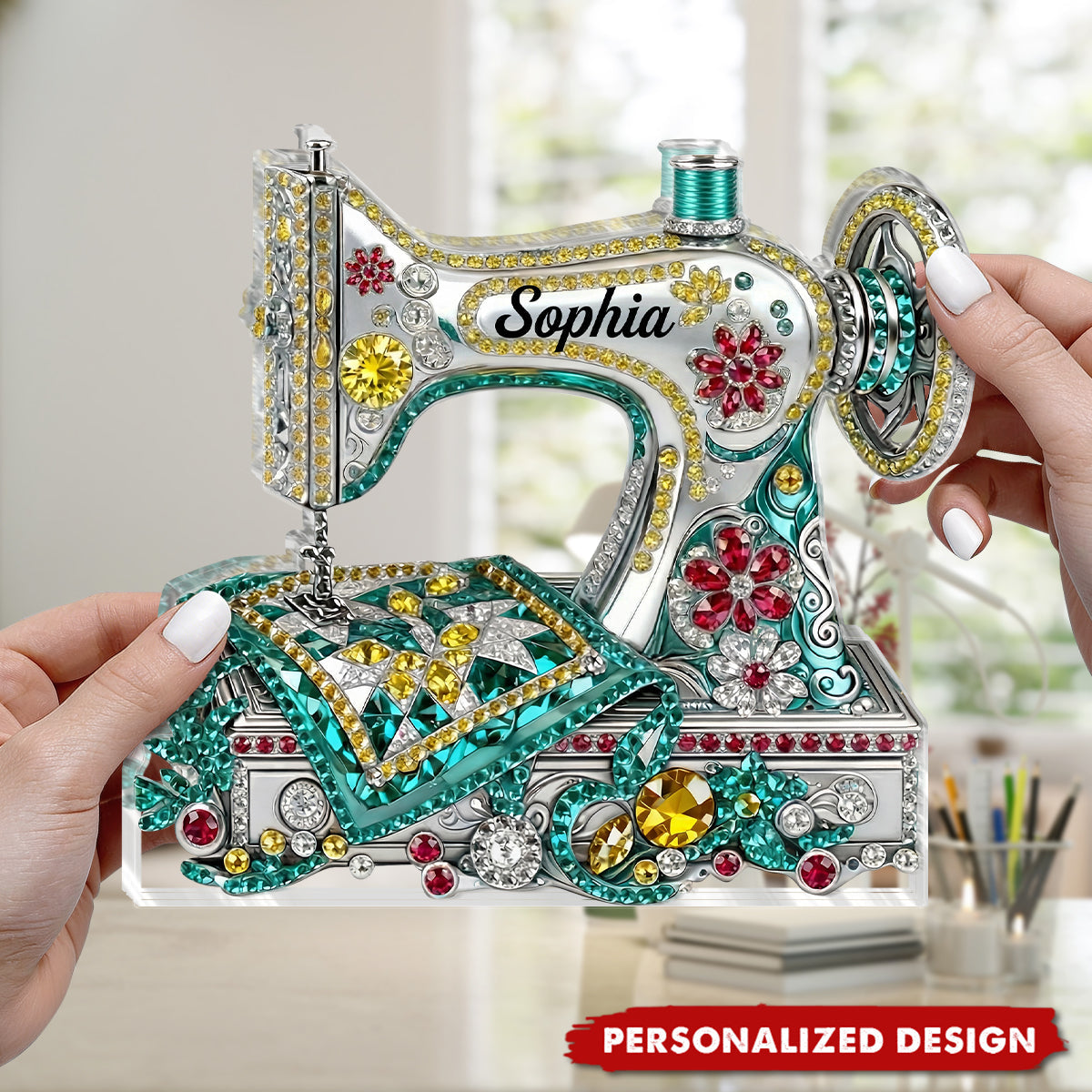 Personalized Shaped Acrylic Plaque - Sewing Gift for Mom, Grandma & Daughter