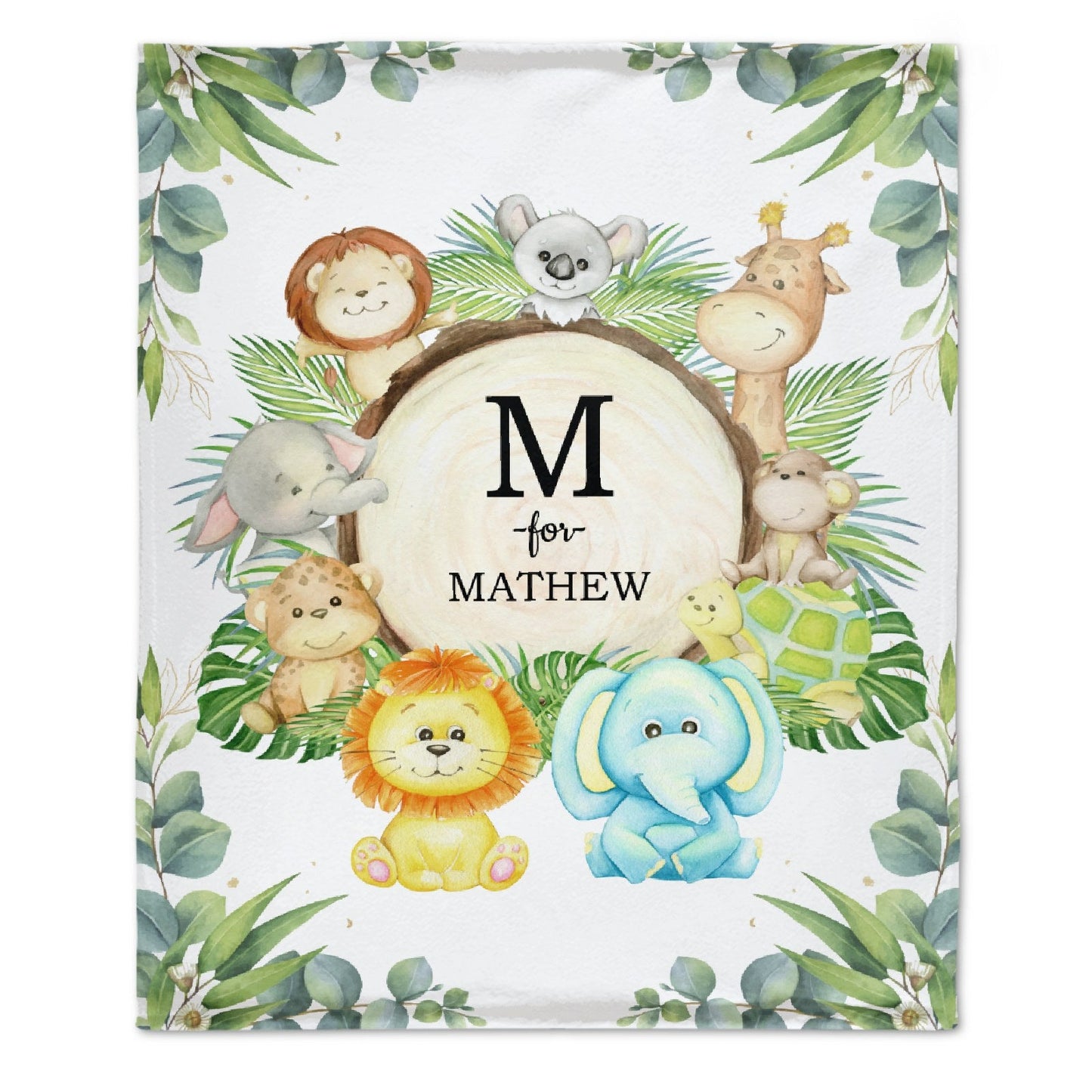 Personalized Woodland Blanket - Custom Name Gift for Kid