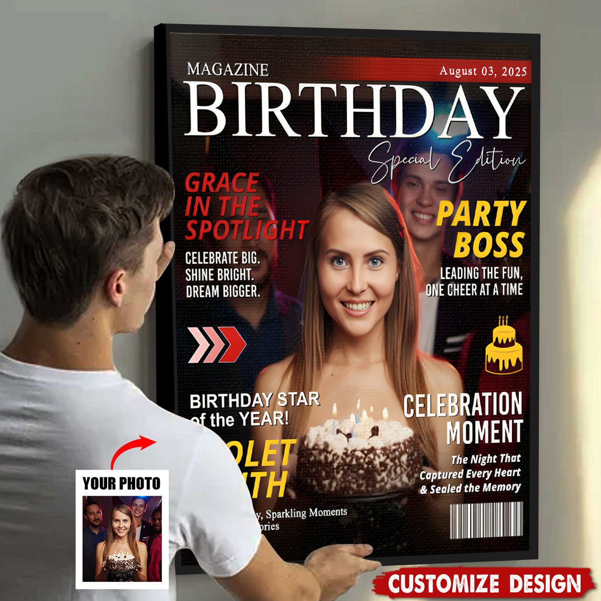 Birthday Magazine Cover - Personalized Poster / Canvas